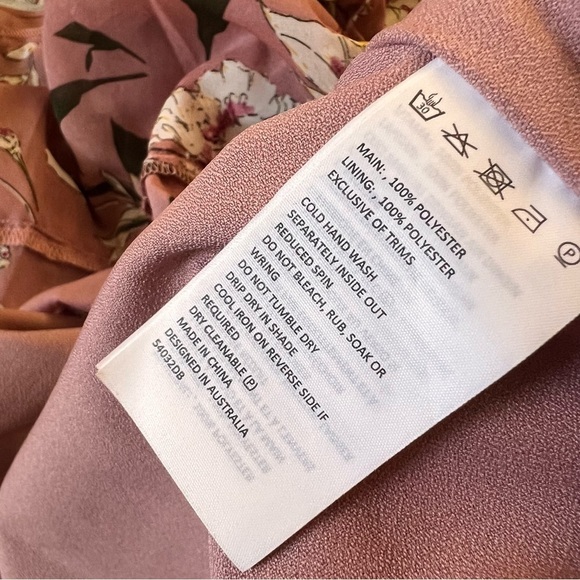 BARDOT Hazel Floral Long Sleeve Ruffle Cut Out Mini Dress Size 8 - Picture 12 of 12